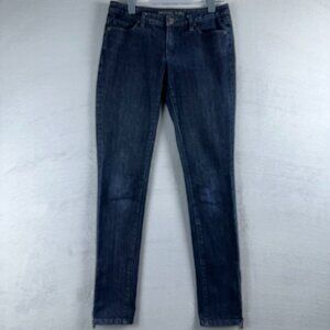 Michael Kors Skinny Jeans Ankle Zip Embroidered Pockets Womens Blue Size 2